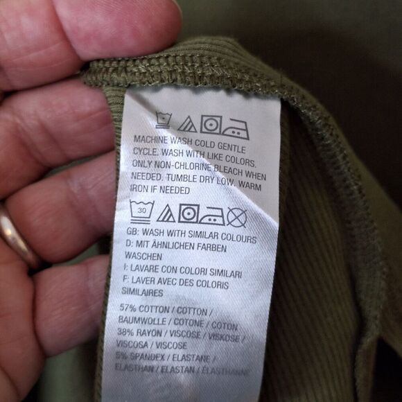 Denim & Co. Essentials Long Sleeve Button Front Rib Cardigan Size 2X Olive Green - Picture 9 of 10